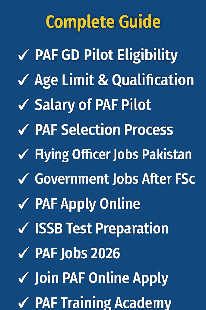 Pakistan Air Force GD Pilot Registration 2026